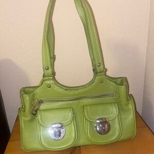 Green Italian Leather Handbag